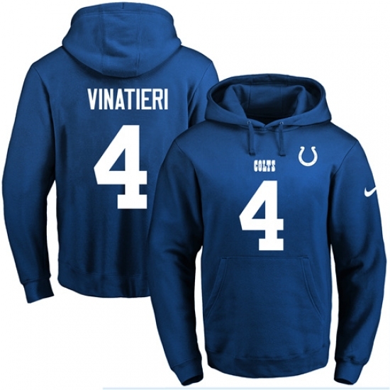 NFL Mens Nike Indianapolis Colts 4 Adam Vinatieri Royal Blue Name Number Pullover Hoodie NFL Mens Nike Indianapolis Colts 4 Adam Vinatieri Royal Blue Name Number Pullover Hoodie
