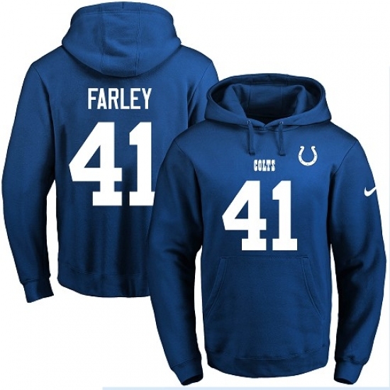 NFL Mens Nike Indianapolis Colts 41 Matthias Farley Royal Blue Name Number Pullover Hoodie NFL Mens Nike Indianapolis Colts 41 Matthias Farley Royal Blue Name Number Pullover Hoodie