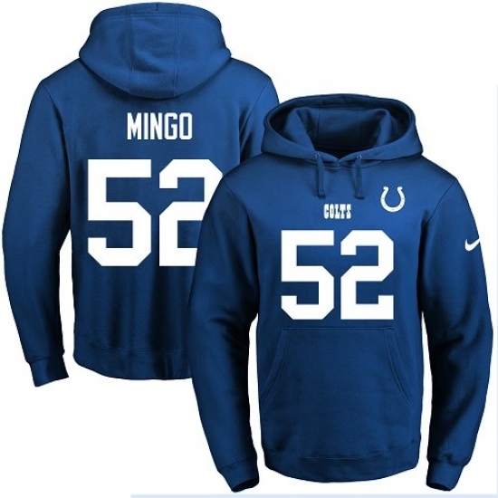 NFL Mens Nike Indianapolis Colts 52 Barkevious Mingo Royal Blue Name Number Pullover Hoodie NFL Mens Nike Indianapolis Colts 52 Barkevious Mingo Royal Blue Name Number Pullover Hoodie