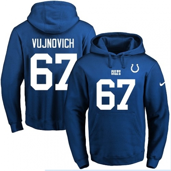 NFL Mens Nike Indianapolis Colts 67 Jeremy Vujnovich Royal Blue Name Number Pullover Hoodie NFL Mens Nike Indianapolis Colts 67 Jeremy Vujnovich Royal Blue Name Number Pullover Hoodie