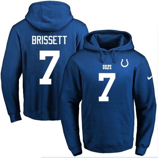 NFL Mens Nike Indianapolis Colts 7 Jacoby Brissett Royal Blue Name Number Pullover Hoodie NFL Mens Nike Indianapolis Colts 7 Jacoby Brissett Royal Blue Name Number Pullover Hoodie