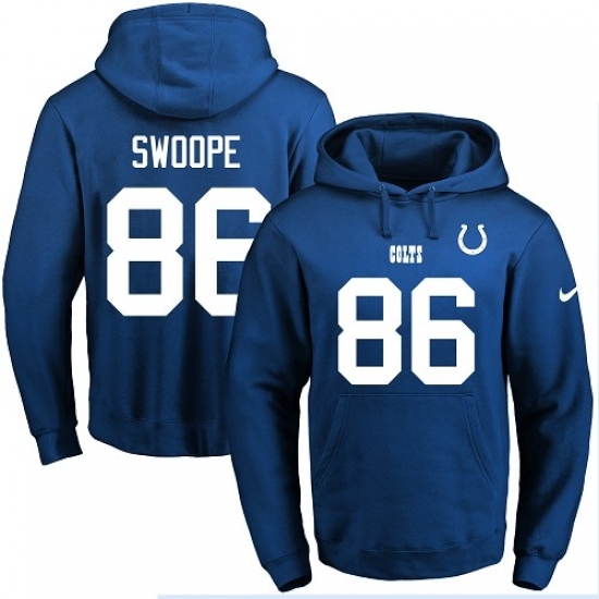 NFL Mens Nike Indianapolis Colts 86 Erik Swoope Royal Blue Name Number Pullover Hoodie NFL Mens Nike Indianapolis Colts 86 Erik Swoope Royal Blue Name Number Pullover Hoodie