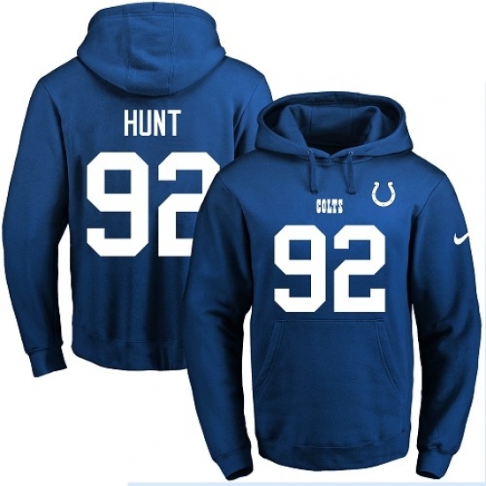 NFL Mens Nike Indianapolis Colts 92 Margus Hunt Royal Blue Name Number Pullover Hoodie NFL Mens Nike Indianapolis Colts 92 Margus Hunt Royal Blue Name Number Pullover Hoodie