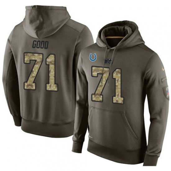 NFL Nike Indianapolis Colts 71 Denzelle Good Green Salute To Service Mens Pullover Hoodie NFL Nike Indianapolis Colts 71 Denzelle Good Green Salute To Service Mens Pullover Hoodie