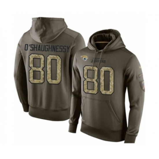 Football Mens Jacksonville Jaguars 80 James OShaughnessy Green Salute To Service Pullover Hoodie Football Mens Jacksonville Jaguars 80 James OShaughnessy Green Salute To Service Pullover Hoodie