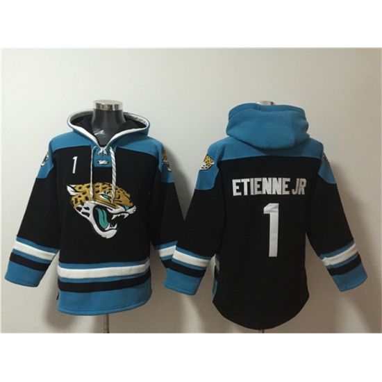 Men Jacksonville Jaguars 1 Travis Etienne Jr Black Ageless Must Have Lace Up Pullover Hoodie Men Jacksonville Jaguars 1 Travis Etienne Jr Black Ageless Must Have Lace Up Pullover Hoodie