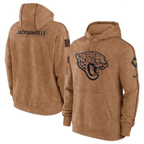 Men Jacksonville Jaguars 2023 Brown Salute To Service Pullover Hoodie Men Jacksonville Jaguars 2023 Brown Salute To Service Pullover Hoodie