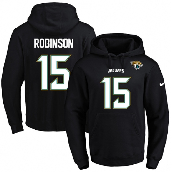 NFL Mens Nike Jacksonville Jaguars 15 Allen Robinson Black Name Number Pullover Hoodie NFL Mens Nike Jacksonville Jaguars 15 Allen Robinson Black Name Number Pullover Hoodie