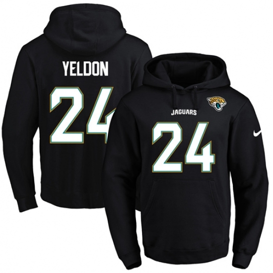 NFL Mens Nike Jacksonville Jaguars 24 TJ Yeldon Black Name Number Pullover Hoodie NFL Mens Nike Jacksonville Jaguars 24 TJ Yeldon Black Name Number Pullover Hoodie