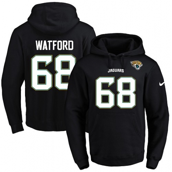 NFL Mens Nike Jacksonville Jaguars 68 Earl Watford Black Name Number Pullover Hoodie NFL Mens Nike Jacksonville Jaguars 68 Earl Watford Black Name Number Pullover Hoodie