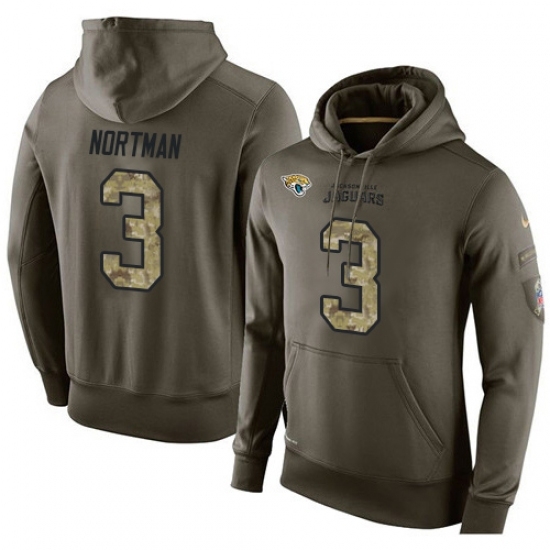 NFL Nike Jacksonville Jaguars 3 Brad Nortman Green Salute To Service Mens Pullover Hoodie NFL Nike Jacksonville Jaguars 3 Brad Nortman Green Salute To Service Mens Pullover Hoodie
