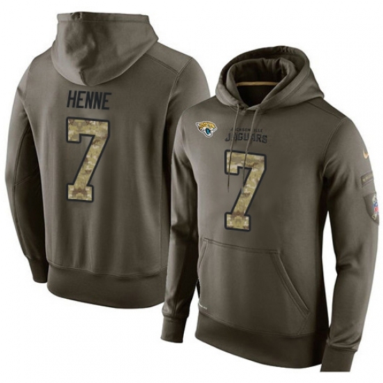 NFL Nike Jacksonville Jaguars 7 Chad Henne Green Salute To Service Mens Pullover Hoodie NFL Nike Jacksonville Jaguars 7 Chad Henne Green Salute To Service Mens Pullover Hoodie