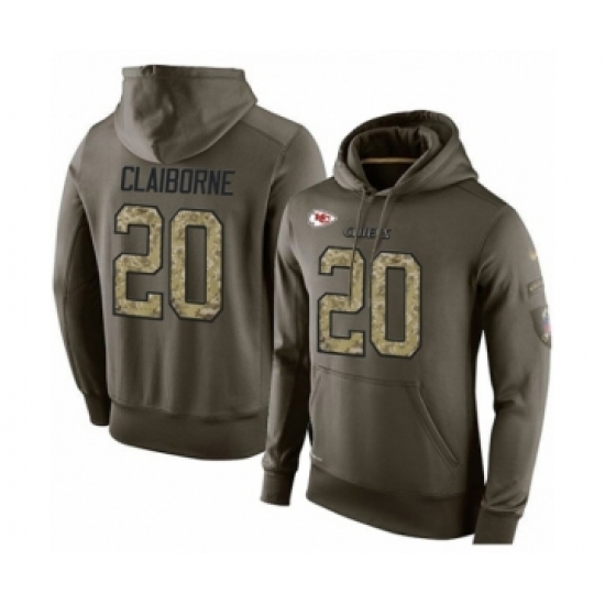 Football Mens Kansas City Chiefs 20 Morris Claiborne Green Salute To Service Pullover Hoodie Football Mens Kansas City Chiefs 20 Morris Claiborne Green Salute To Service Pullover Hoodie