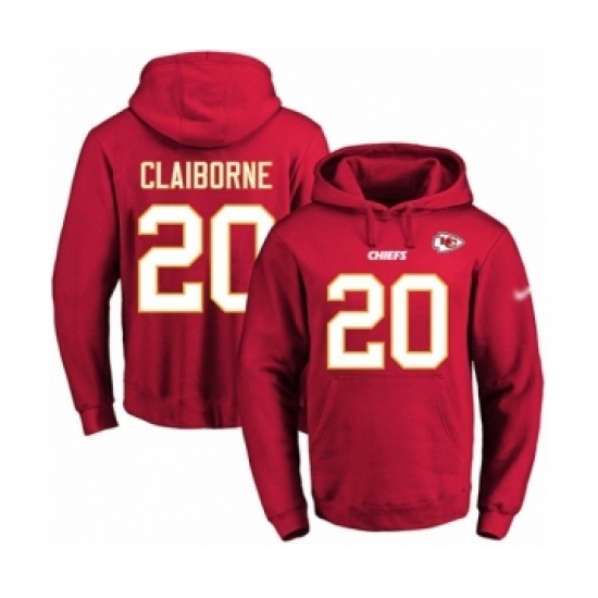Football Mens Kansas City Chiefs 20 Morris Claiborne Red Name Number Pullover Hoodie Football Mens Kansas City Chiefs 20 Morris Claiborne Red Name Number Pullover Hoodie