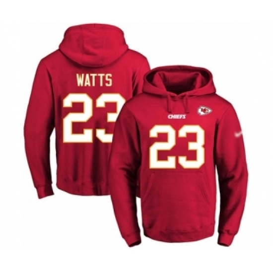 Football Mens Kansas City Chiefs 23 Armani Watts Red Name Number Pullover Hoodie Football Mens Kansas City Chiefs 23 Armani Watts Red Name Number Pullover Hoodie