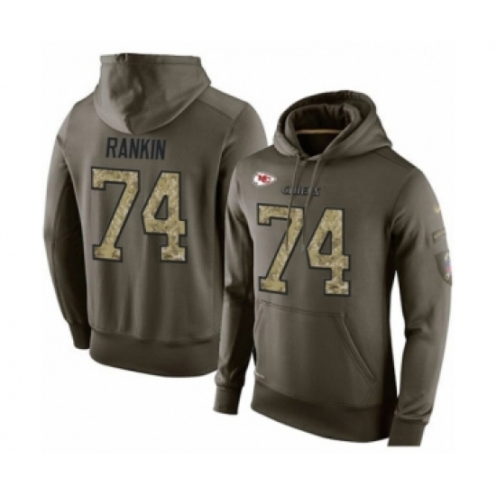 Football Mens Kansas City Chiefs 74 Martinas Rankin Green Salute To Service Pullover Hoodie Football Mens Kansas City Chiefs 74 Martinas Rankin Green Salute To Service Pullover Hoodie