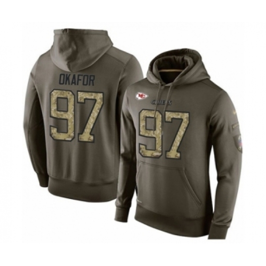 Football Mens Kansas City Chiefs 97 Alex Okafor Green Salute To Service Pullover Hoodie Football Mens Kansas City Chiefs 97 Alex Okafor Green Salute To Service Pullover Hoodie