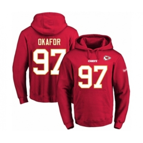 Football Mens Kansas City Chiefs 97 Alex Okafor Red Name Number Pullover Hoodie Football Mens Kansas City Chiefs 97 Alex Okafor Red Name Number Pullover Hoodie