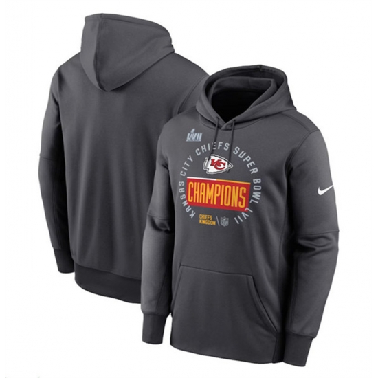 Men Kansas City Chiefs Black Super Bowl LVII Champions Pullover Hoodie Men Kansas City Chiefs Black Super Bowl LVII Champions Pullover Hoodie