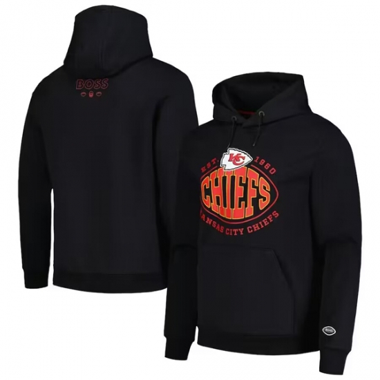 Men Kansas City Chiefs Black Touchback Pullover Hoodie Men Kansas City Chiefs Black Touchback Pullover Hoodie