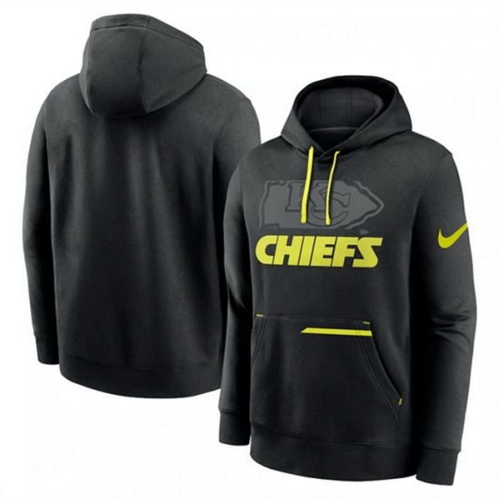 Men Kansas City Chiefs Black Volt Pullover Hoodie Men Kansas City Chiefs Black Volt Pullover Hoodie