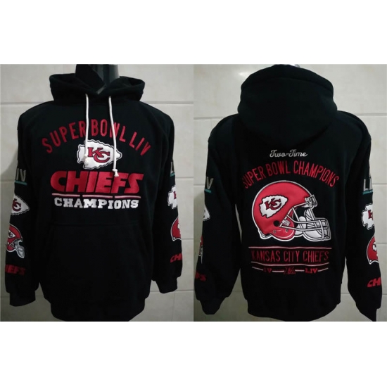 Men Kansas City Chiefs Super Bowl LIV Champion Black Stitched Hoodie Men Kansas City Chiefs Super Bowl LIV Champion Black Stitched Hoodie