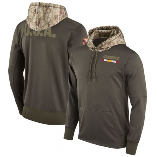 NFL Mens Kansas City Chiefs Nike Olive Salute to Service Sideline Therma Pullover Hoodie NFL Mens Kansas City Chiefs Nike Olive Salute to Service Sideline Therma Pullover Hoodie