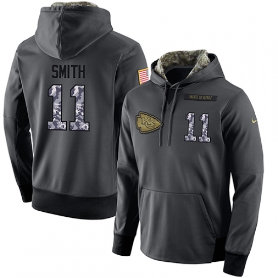 NFL Mens Nike Kansas City Chiefs 11 Alex Smith Stitched Black Anthracite Salute to Service Player Performance Hoodie NFL Mens Nike Kansas City Chiefs 11 Alex Smith Stitched Black Anthracite Salute to Service Player Performance Hoodie