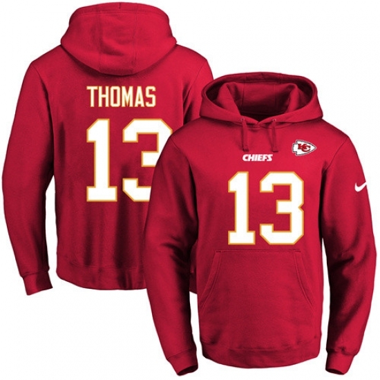 NFL Mens Nike Kansas City Chiefs 13 DeAnthony Thomas Red Name Number Pullover Hoodie NFL Mens Nike Kansas City Chiefs 13 DeAnthony Thomas Red Name Number Pullover Hoodie