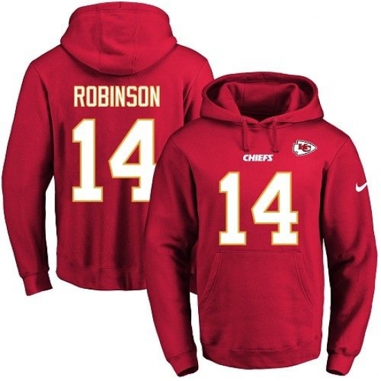 NFL Mens Nike Kansas City Chiefs 14 Demarcus Robinson Red Name Number Pullover Hoodie NFL Mens Nike Kansas City Chiefs 14 Demarcus Robinson Red Name Number Pullover Hoodie