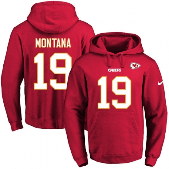 NFL Mens Nike Kansas City Chiefs 19 Joe Montana Red Name Number Pullover Hoodie NFL Mens Nike Kansas City Chiefs 19 Joe Montana Red Name Number Pullover Hoodie