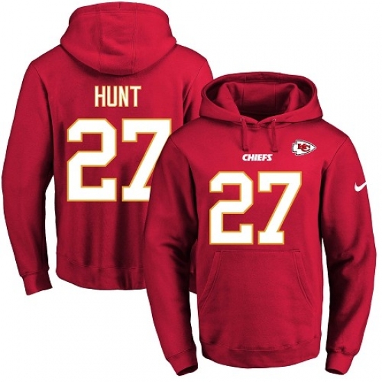 NFL Mens Nike Kansas City Chiefs 27 Kareem Hunt Red Name Number Pullover Hoodie NFL Mens Nike Kansas City Chiefs 27 Kareem Hunt Red Name Number Pullover Hoodie