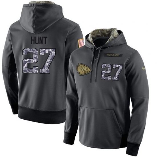 NFL Mens Nike Kansas City Chiefs 27 Kareem Hunt Stitched Black Anthracite Salute to Service Player Performance Hoodie NFL Mens Nike Kansas City Chiefs 27 Kareem Hunt Stitched Black Anthracite Salute to Service Player Performance Hoodie
