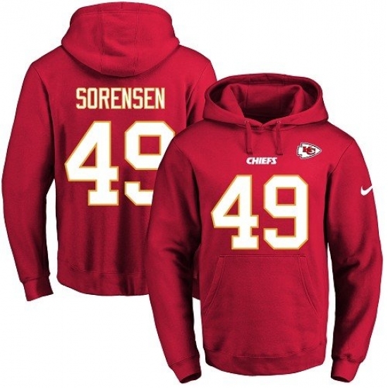 NFL Mens Nike Kansas City Chiefs 49 Daniel Sorensen Red Name Number Pullover Hoodie NFL Mens Nike Kansas City Chiefs 49 Daniel Sorensen Red Name Number Pullover Hoodie