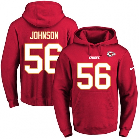 NFL Mens Nike Kansas City Chiefs 56 Derrick Johnson Red Name Number Pullover Hoodie NFL Mens Nike Kansas City Chiefs 56 Derrick Johnson Red Name Number Pullover Hoodie