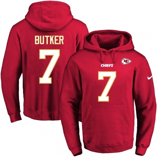 NFL Mens Nike Kansas City Chiefs 7 Harrison Butker Red Name Number Pullover Hoodie NFL Mens Nike Kansas City Chiefs 7 Harrison Butker Red Name Number Pullover Hoodie