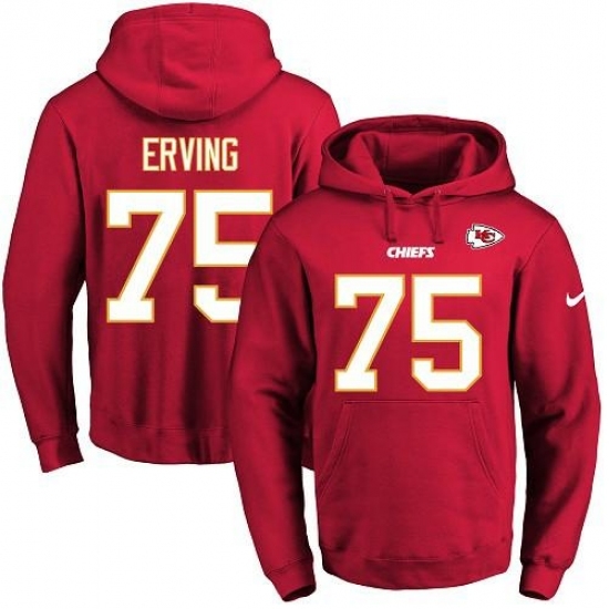 NFL Mens Nike Kansas City Chiefs 75 Cameron Erving Red Name Number Pullover Hoodie NFL Mens Nike Kansas City Chiefs 75 Cameron Erving Red Name Number Pullover Hoodie