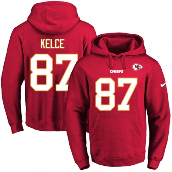 NFL Mens Nike Kansas City Chiefs 87 Travis Kelce Red Name Number Pullover Hoodie NFL Mens Nike Kansas City Chiefs 87 Travis Kelce Red Name Number Pullover Hoodie