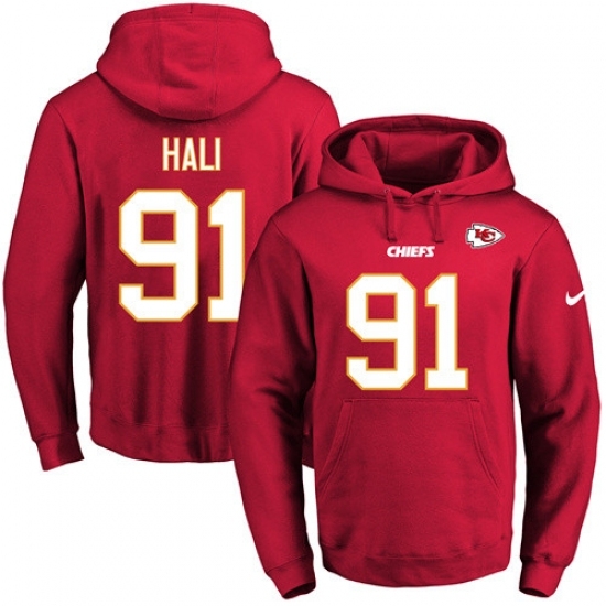 NFL Mens Nike Kansas City Chiefs 91 Tamba Hali Red Name Number Pullover Hoodie NFL Mens Nike Kansas City Chiefs 91 Tamba Hali Red Name Number Pullover Hoodie