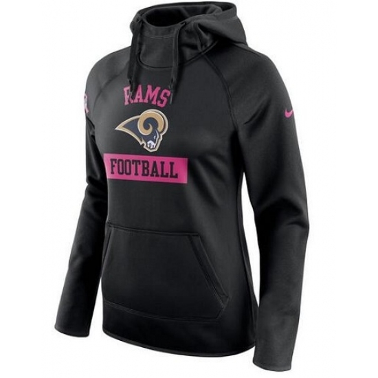 NFL Los Angeles Rams Nike Womens Breast Cancer Awareness Circuit Performance Pullover Hoodie Black NFL Los Angeles Rams Nike Womens Breast Cancer Awareness Circuit Performance Pullover Hoodie Black