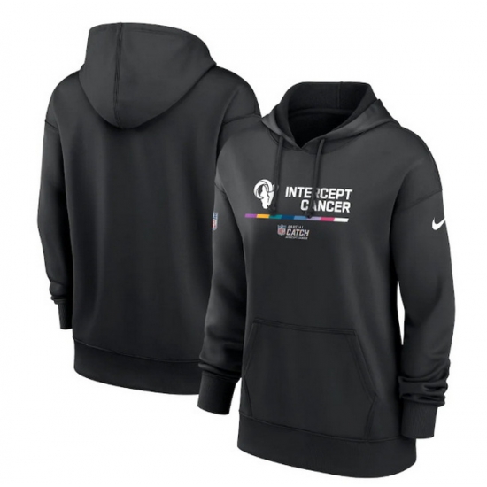 Women Los Angeles Rams 2022 Black NFL Crucial Catch Therma Performance Pullover Hoodie Women Los Angeles Rams 2022 Black NFL Crucial Catch Therma Performance Pullover Hoodie