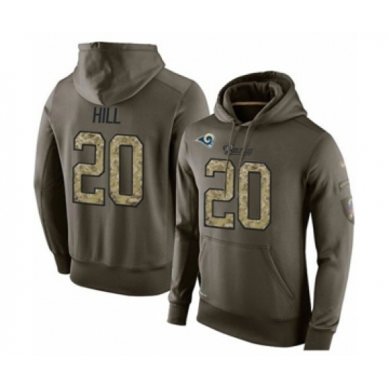 Football Mens Los Angeles Rams 20 Troy Hill Green Salute To Service Pullover Hoodie Football Mens Los Angeles Rams 20 Troy Hill Green Salute To Service Pullover Hoodie