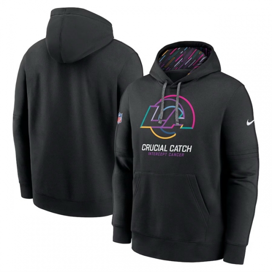 Men Los Angeles Rams Black 2024 Crucial Catch Club Pullover Hoodie Men Los Angeles Rams Black 2024 Crucial Catch Club Pullover Hoodie