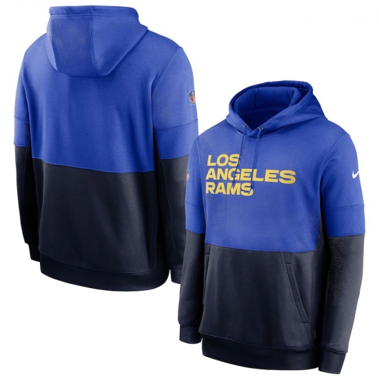Men Los Angeles Rams Nike Sideline Impact Lockup Performance Pullover Hoodie Royal Navy Men Los Angeles Rams Nike Sideline Impact Lockup Performance Pullover Hoodie Royal Navy