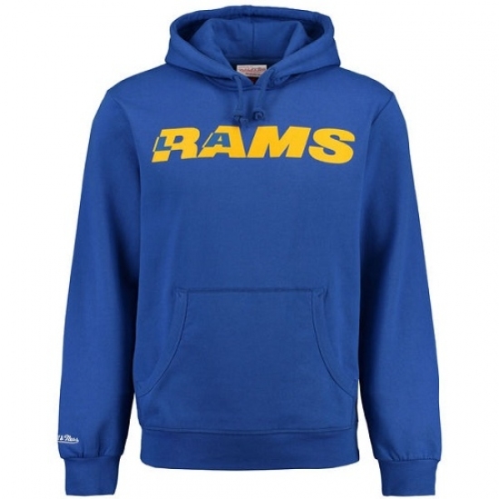 NFL Los Angeles Rams Mitchell Ness Retro Pullover Hoodie Royal NFL Los Angeles Rams Mitchell Ness Retro Pullover Hoodie Royal