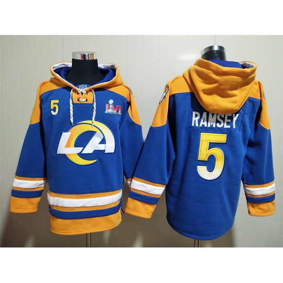 NFL Men Los Angeles Rams 5 Jalen Ramsey Stitched Hoodie NFL Men Los Angeles Rams 5 Jalen Ramsey Stitched Hoodie