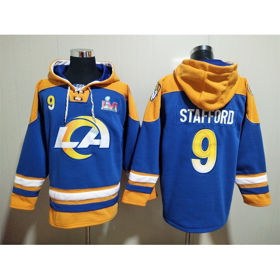 NFL Men Los Angeles Rams 9 Matthew Stafford Stitched Hoodie II NFL Men Los Angeles Rams 9 Matthew Stafford Stitched Hoodie II