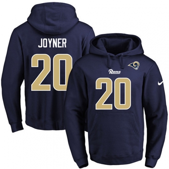 NFL Mens Nike Los Angeles Rams 20 Lamarcus Joyner Navy Blue Name Number Pullover Hoodie NFL Mens Nike Los Angeles Rams 20 Lamarcus Joyner Navy Blue Name Number Pullover Hoodie