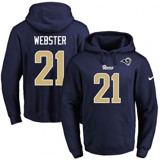 NFL Mens Nike Los Angeles Rams 21 Kayvon Webster Navy Blue Name Number Pullover Hoodie NFL Mens Nike Los Angeles Rams 21 Kayvon Webster Navy Blue Name Number Pullover Hoodie