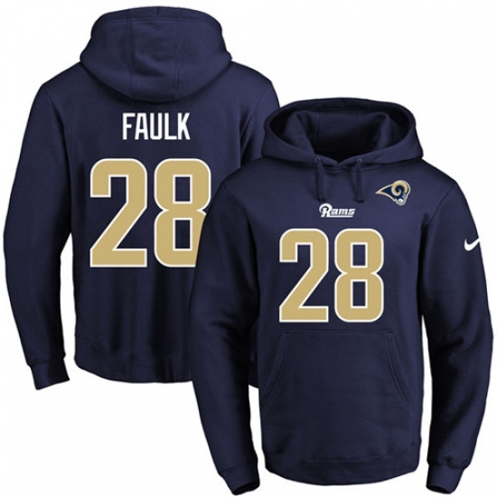 NFL Mens Nike Los Angeles Rams 28 Marshall Faulk Navy Blue Name Number Pullover Hoodie NFL Mens Nike Los Angeles Rams 28 Marshall Faulk Navy Blue Name Number Pullover Hoodie
